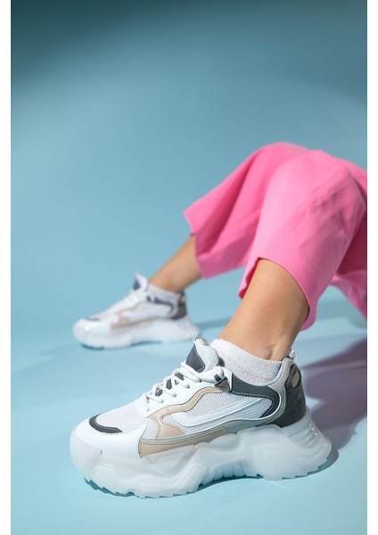 Beyaz-Gri Kadın Sneaker 210-60124 modelleri