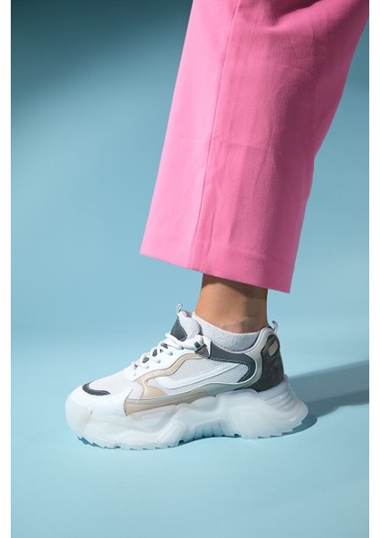 Beyaz-Gri Kadın Sneaker 210-60124 fırsatları