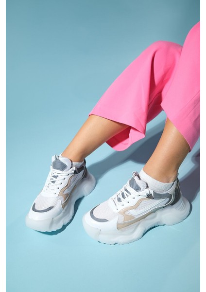 Beyaz-Gri Kadın Sneaker 210-60124 indirimleri