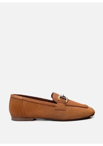 Kadın Deri Taba Tokalı Loafer