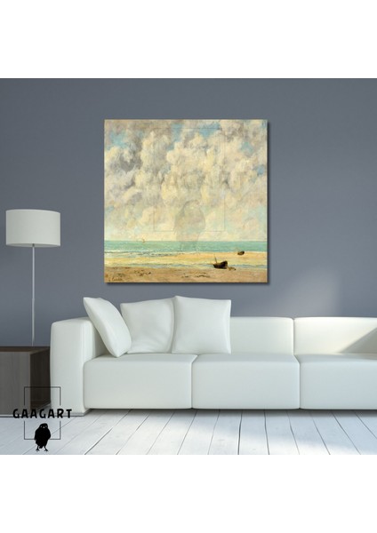 Kare Kanvas Tablo Ünlü Eserler Gustave Courbet-The Calm Sea (1869)