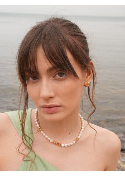 Diana Renkli Taşlı Inci Kolye