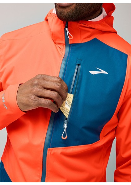 211541895 High Point Waterproof Jac Turuncu Kapüşon Yaka Normal Kalıp Zip Ceket