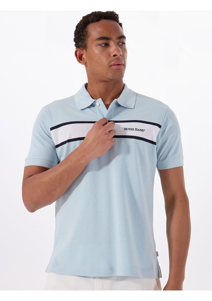 Çok Renkli Erkek Regular Fit Desenli Polo T-Shirt M5GP29KCJV1F7AO Gj Ss Strıped Embr