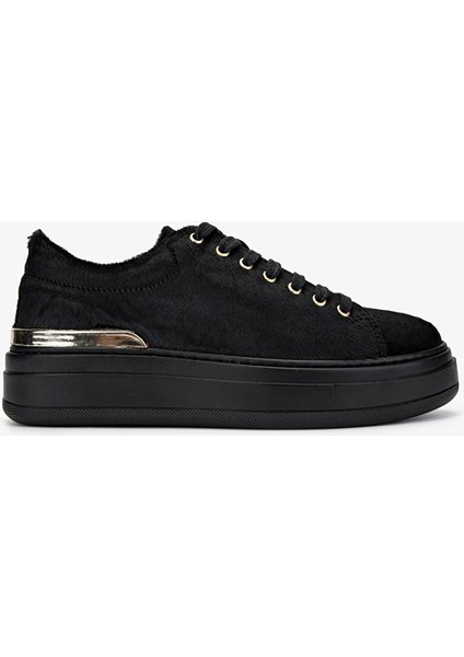 Siyah Kadın Deri Sneaker 352 938-1 Bn Ayk SK24-25