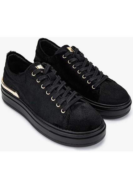 Siyah Kadın Deri Sneaker 352 938-1 Bn Ayk SK24-25