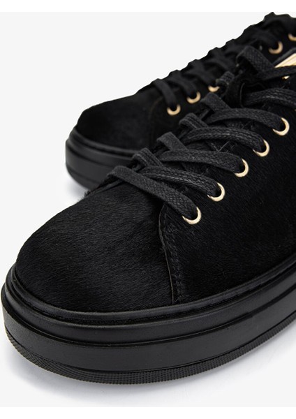 Siyah Kadın Deri Sneaker 352 938-1 Bn Ayk SK24-25