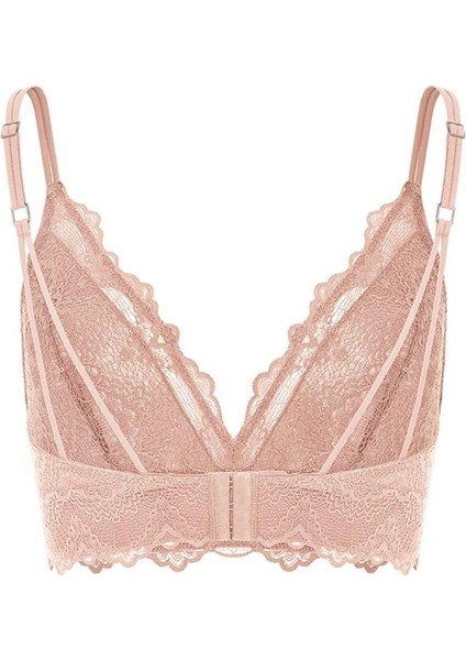 Flame Derin Dekolteli Bralet Pastel Pembe