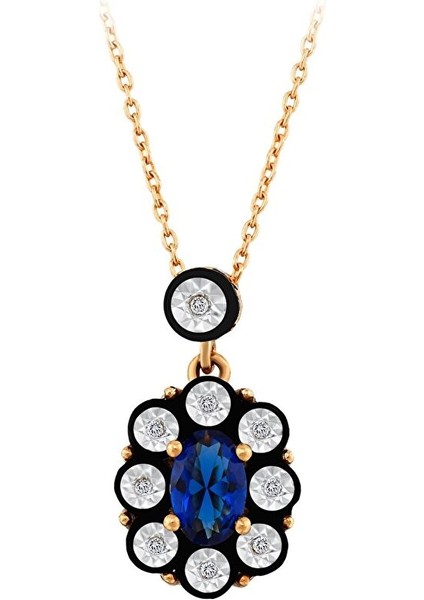 0.03 Karat Safir Renkli Elmas Kolye
