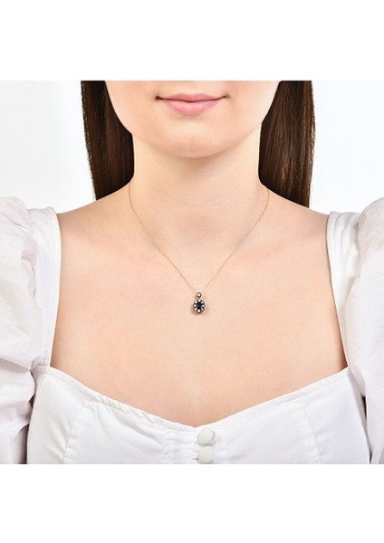 0.03 Karat Safir Renkli Elmas Kolye