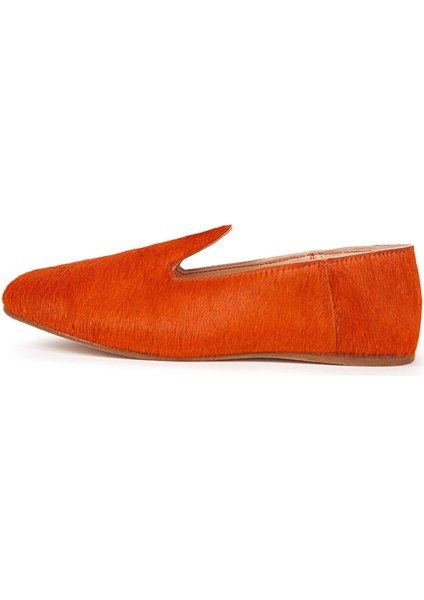 Turuncu Kadın Süet Loafer La Tangerıne