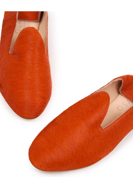 Turuncu Kadın Süet Loafer La Tangerıne