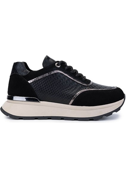 Kadın Suni Deri Siyah Sneakers & Spor Ayakkabı