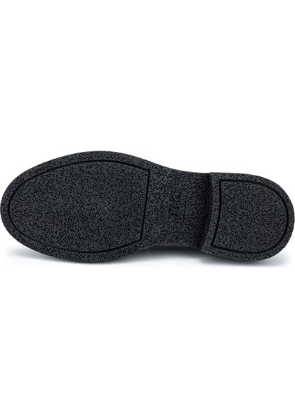 Kadın Deri Hasır Siyah Loafer Ayakkabı
