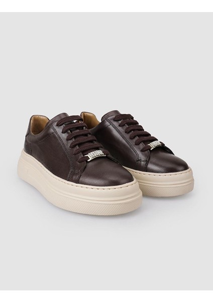 Kahverengi Kadın Deri Sneaker 124750