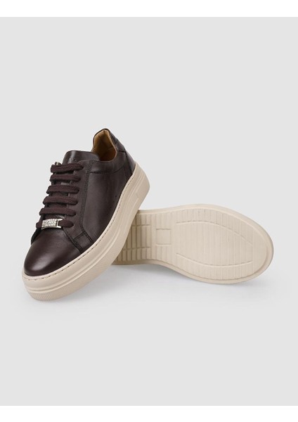 Kahverengi Kadın Deri Sneaker 124750