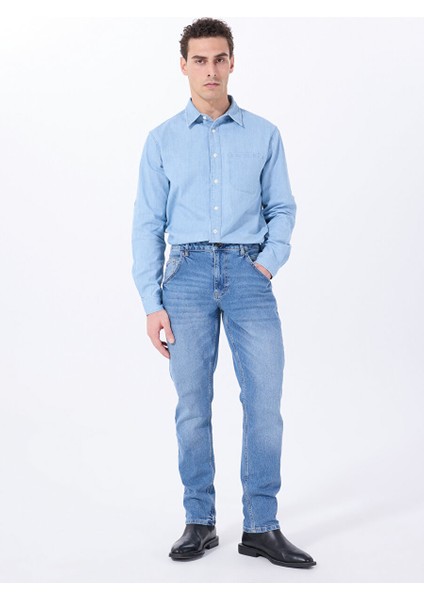 Mavi Erkek Relaxed Yıkamalı Denim Gömlek M5SM-GML1045