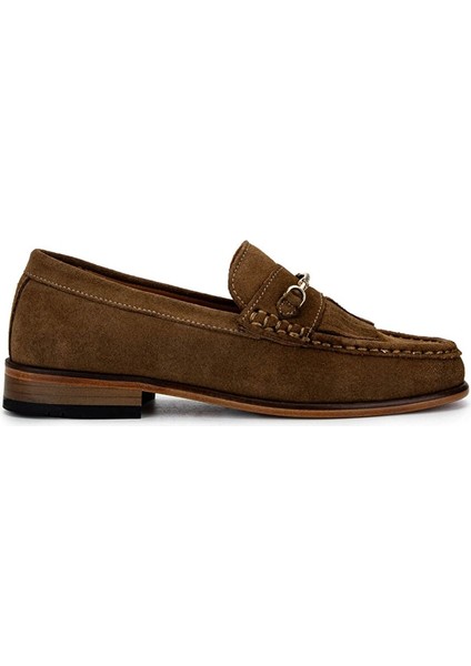 Kadın Hakiki Deri Kahverengi Loafer Ayakkabı