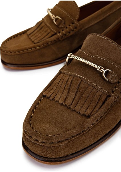 Kadın Hakiki Deri Kahverengi Loafer Ayakkabı fırsatları