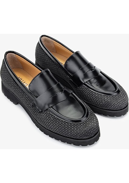 Ewa Kadın Siyah/siyah Hakiki Deri Loafer Ayakkabı