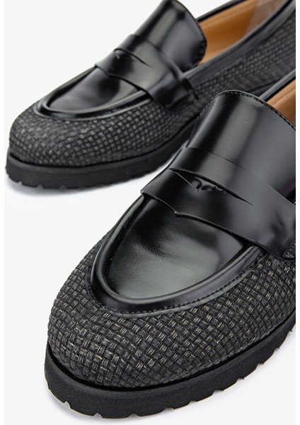 Ewa Kadın Siyah/siyah Hakiki Deri Loafer Ayakkabı