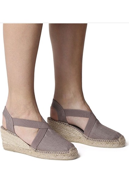 Kadın Sandalet Ter Toni Pons Elactic Linen Taupe