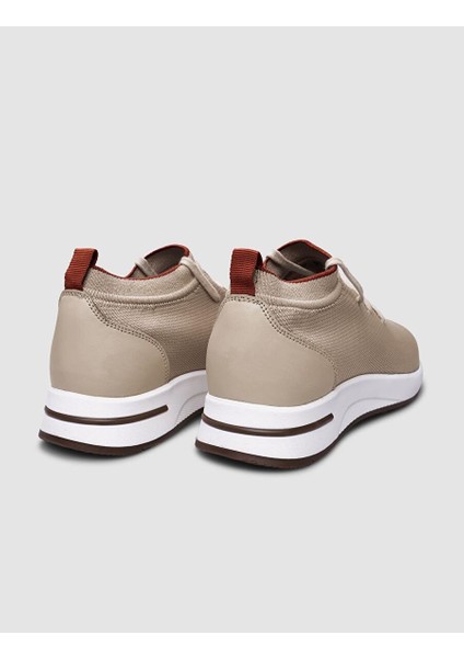 Triko Bej Bağcıklı Kadın Sneaker