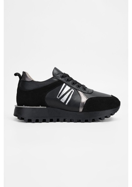 Kadın Siyah Hakiki Deri Sneakers & Spor Ayakkabı