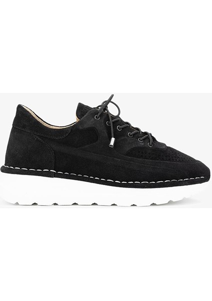 Zoe Kadın Siyah Süet Hakiki Deri Sneakers & Spor Ayakkabı