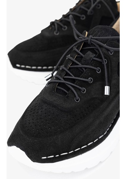 Zoe Kadın Siyah Süet Hakiki Deri Sneakers & Spor Ayakkabı