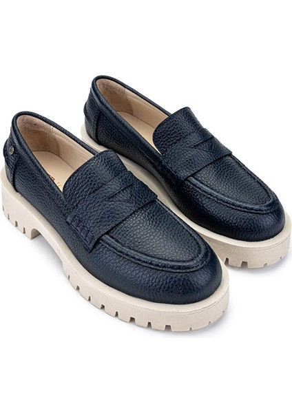 Kadın Hakiki Deri Lacivert Loafer Ayakkabı fiyatları