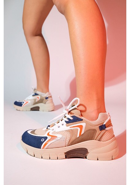 Bej-Lacivert Kadın Sneaker 98-51166 fırsatları