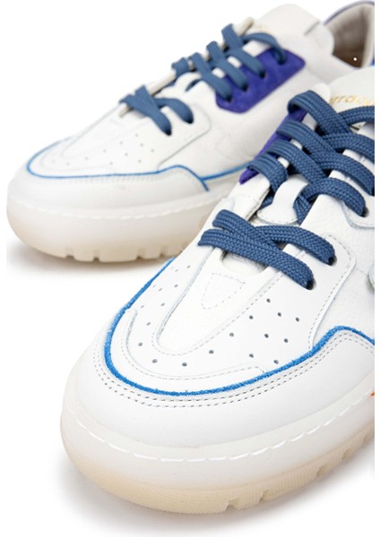 Kadın Hakiki Deri Beyaz/mavi Sneakers & Spor Ayakkabı modelleri