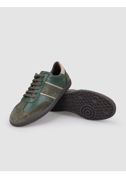 %100 Hakiki Deri Haki Bağcıklı Kadın Sneaker