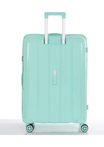 V305 Ultra Hafif Plastik Materyal Polipropilen Büyük Boy Valiz - Su Yeşili