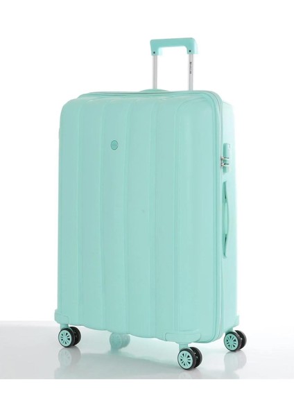 V305 Ultra Hafif Plastik Materyal Polipropilen Büyük Boy Valiz - Su Yeşili fiyatları