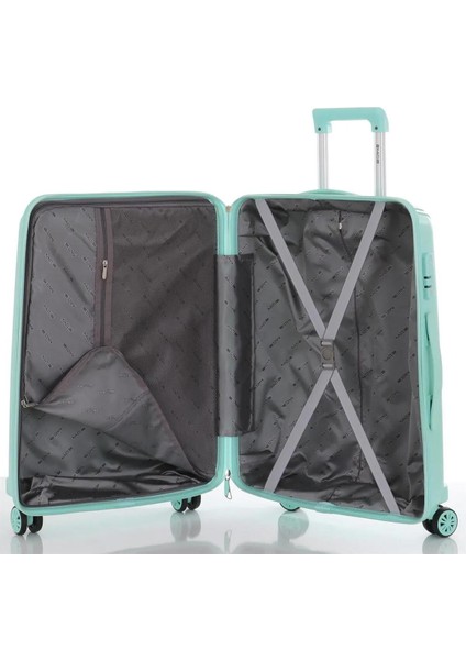 V305 Ultra Hafif Plastik Materyal Polipropilen Büyük Boy Valiz - Su Yeşili fırsatları