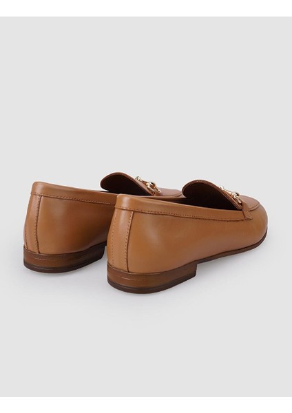 %100 Hakiki Deri Taba Tokalı Kadın Loafer modelleri