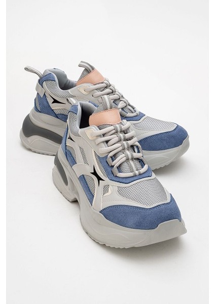 Marron Mavi Gri Kadın Spor Sneakers
