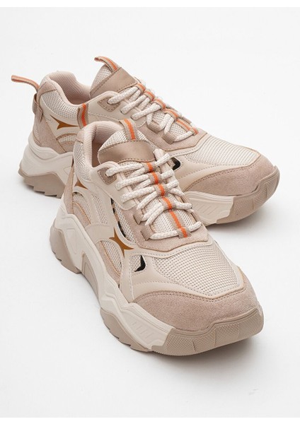 Melina Bej Desenli Kadın Spor Sneakers