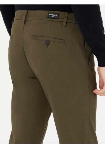 Erkek Koyu Haki Beli Lastikli Kanvas Pantolon 50274020-VR111