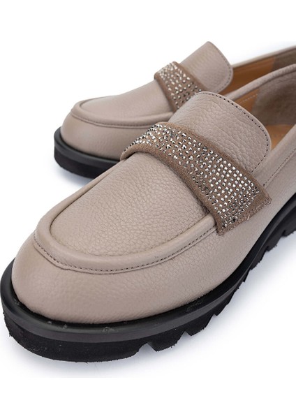 Kadın Hakiki Deri Vizon Floter Loafer Ayakkabı