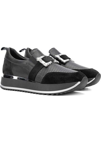 Kadın Hakiki Siyah Deri Sneakers & Spor Ayakkabı indirimleri