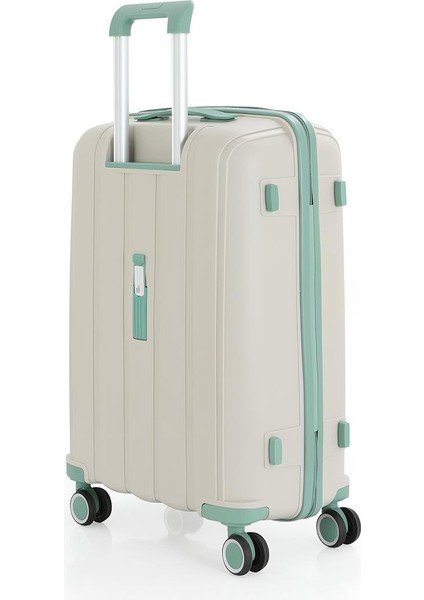 V305 Ultra Hafif Plastik Materyal Polipropilen Büyük Boy Valiz - Kemik Su Yeşili fiyatları