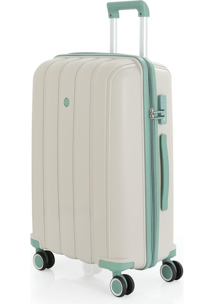 V305 Ultra Hafif Plastik Materyal Polipropilen Büyük Boy Valiz - Kemik Su Yeşili modelleri