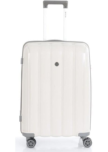 V305 Ultra Hafif Plastik Materyal Polipropilen Büyük Boy Valiz- Kemik Gri