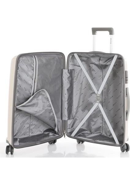 V305 Ultra Hafif Plastik Materyal Polipropilen Büyük Boy Valiz- Kemik Gri fırsatları