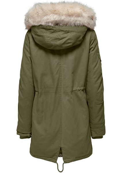 Haki Kadın Kaban Onlnewmay Fur Canvas Parka cc Otw