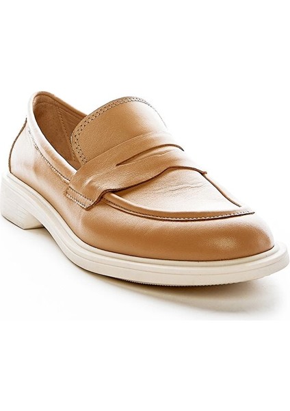 Yolanda Kadın Camel Hakiki Deri Loafer Ayakkabı