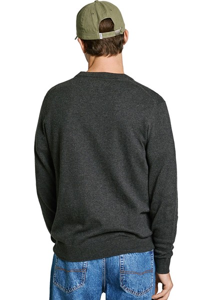 Koyu Gri Erkek Bisiklet Regular Fit Kazak PM702469-963 New Andre Crew Neck